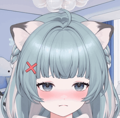 Girl With Cat Ear And Red Cross Hair GIF