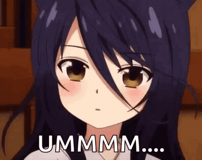 Girl With Cat Ear And Ummm Face GIF
