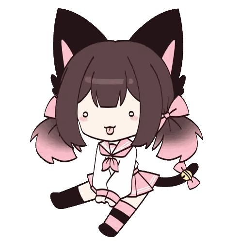 Girl With Cat Ears And Bow Sticker