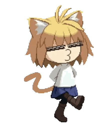 Girl With Cat Ears And Glasses Sticker