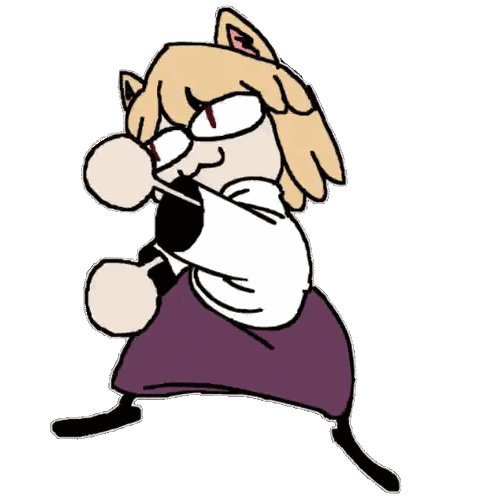 Girl With Cat Ears And Glasses Giving Finger Sticker