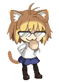 Girl With Cat Ears And Glasses Sticker