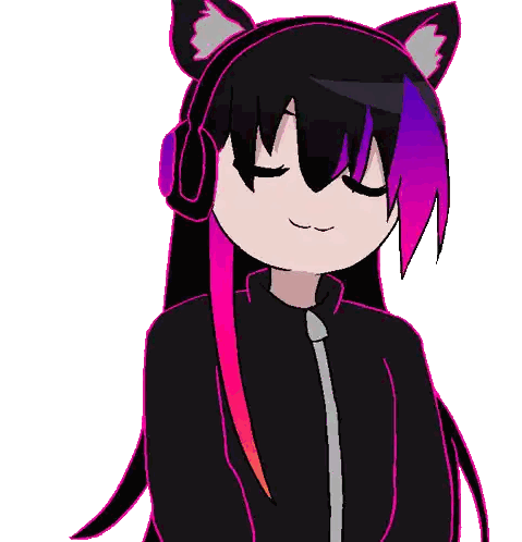 Girl With Cat Ears And Headphones Sticker