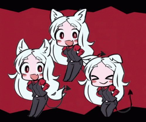 Girl With Cat Ears And Horns GIF