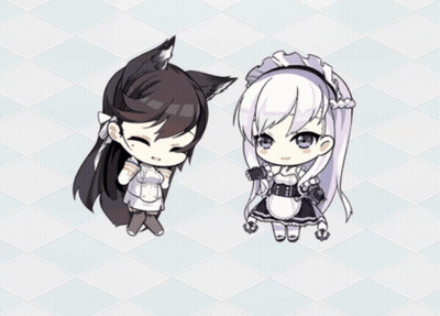 Girl With Cat Ears And Maid Dress GIF