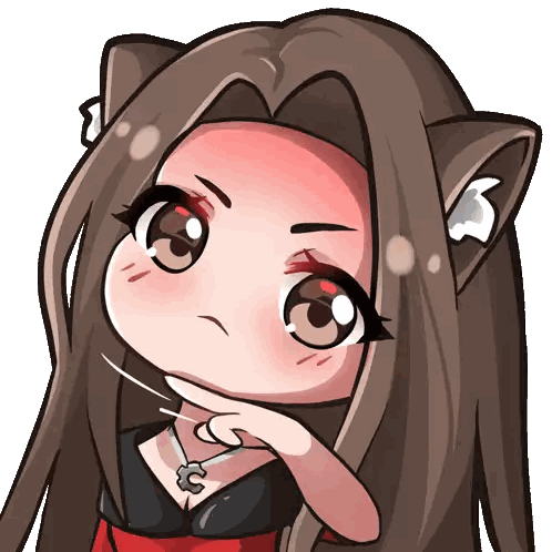 Girl With Cat Ears And Necklace Sticker
