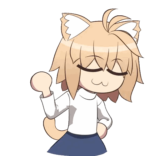 Girl With Cat Ears And Tail Sticker