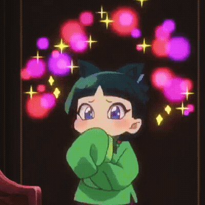 Girl With Cat Ears By Window With Hearts And Stars GIF