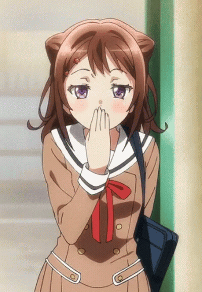 Girl With Cat Ears Covering Mouth GIF