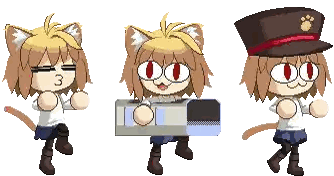 Girl With Cat Ears Holding Box Sticker