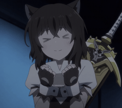 Girl With Cat Ears Holding Sword GIF