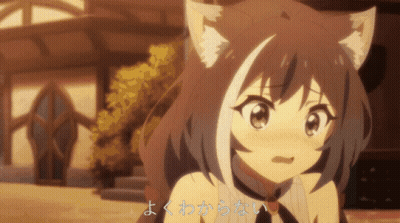 Girl With Cat Ears In Front Of Japanese Building GIF