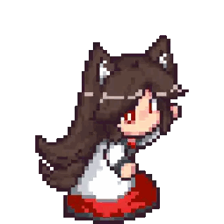 Girl With Cat Ears In Red Skirt Sticker