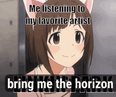 Girl With Cat Ears Listening To Bring Me The Horizon GIF
