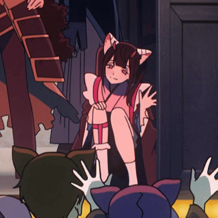 Girl With Cat Ears Sitting In Room GIF