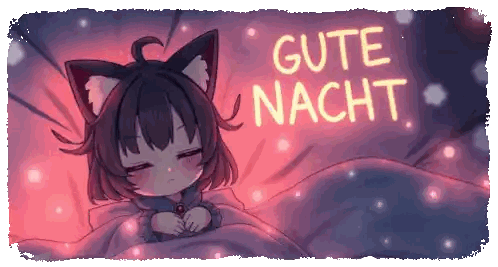 Girl With Cat Ears Sleeping Under Pink Blanket Sticker