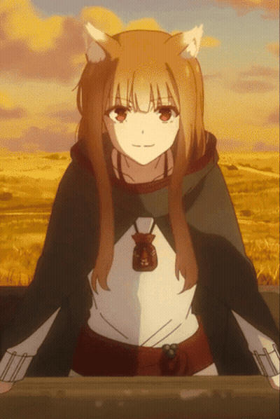 Girl With Cat Ears Standing In Field GIF