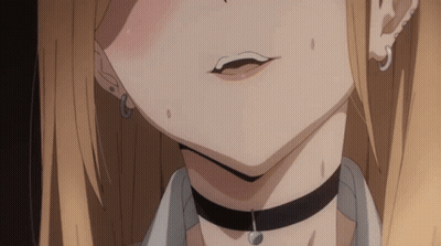 Girl With Choker And Earrings Close Up GIF