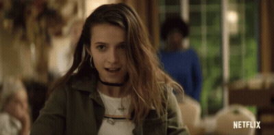 Girl With Choker And Netflix Logo GIF