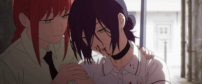 Girl With Choker Comforting Girl With Blood On Face GIF