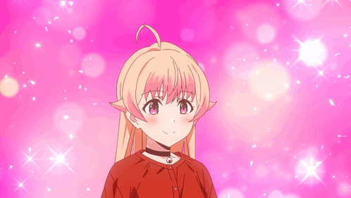 Girl With Choker On Pink Background GIF
