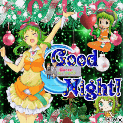 Girl With Christmas Decorations Saying Good Night GIF