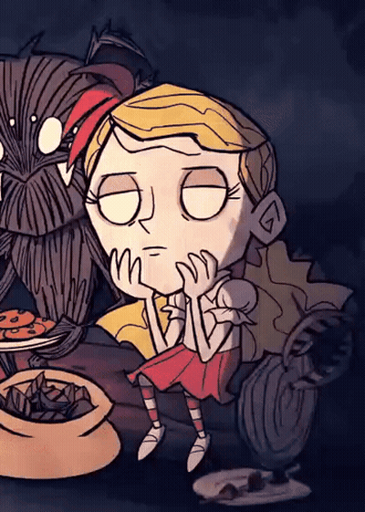 Girl With Closed Eyes And Monster GIF