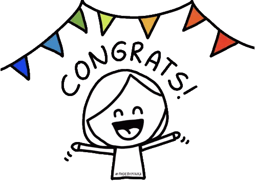 Girl With Congrats Text Sticker