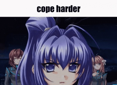 Girl With Cope Harder Text GIF