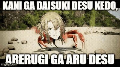 Girl With Crab Kani Ga Daisuki Desu Kedo Arerugi GIF