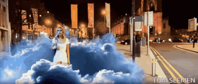 Girl With Cross On Eye And Number 14 Sign GIF