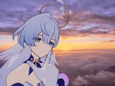 Girl With Crown Against Cloudy Sky GIF