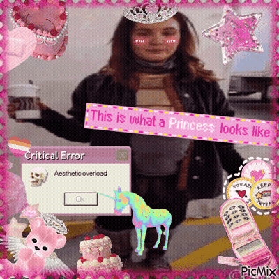 Girl With Crown And Error Message GIF