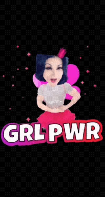 Girl With Crown And Grl Pwr GIF