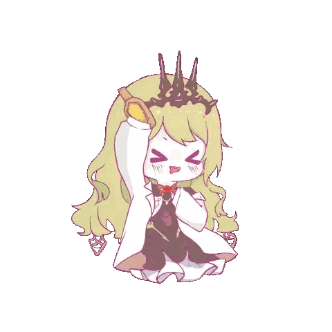 Girl With Crown Holding Sword Sticker