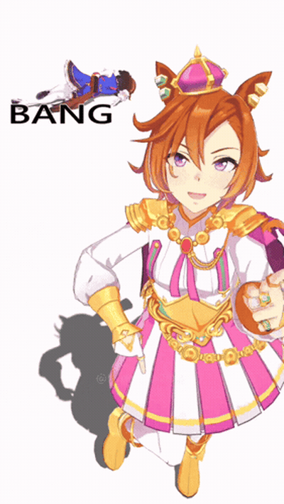 Girl With Crown Saying Bang Bang GIF
