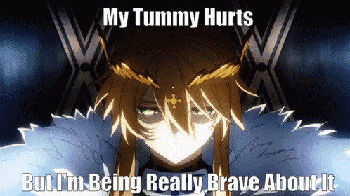 Girl With Crown Says My Tummy Hurts GIF
