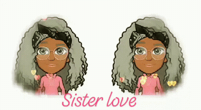 Girl With Curly Hair And Glasses Saying Sister Love GIF