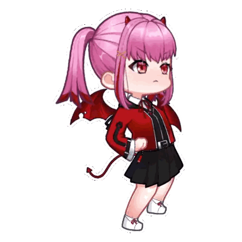 Girl With Devil Horns And Pecal Sticker