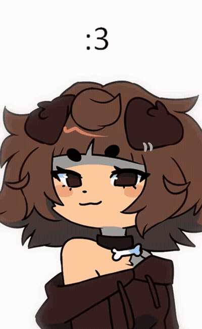 Girl With Dog Ears And Number 3 GIF