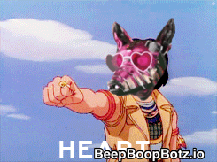 Girl With Dog Mask And Heart Beep Boopbotz.io GIF