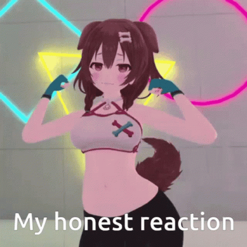 Girl with Dog Tail Saying Honest Reaction
