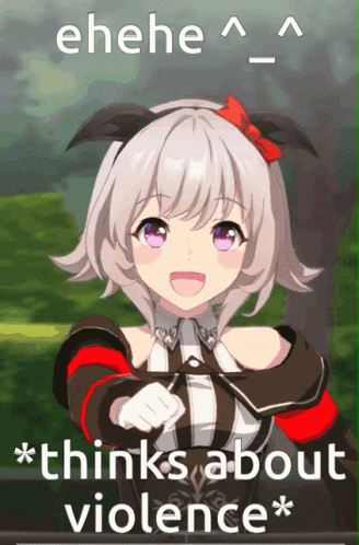 Girl With Ehehe Thinks About Violence GIF