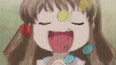 Girl With Eyes Closed And Balloons On Head GIF