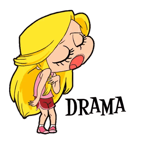 Girl With Eyes Closed And Drama Sticker