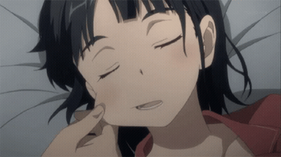 Girl With Eyes Closed Being Touched GIF