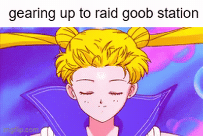 Girl With Eyes Closed Gearing Up To Raid Goob Station GIF