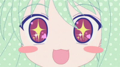 Girl With Eyes Full Of Hearts And Stars GIF