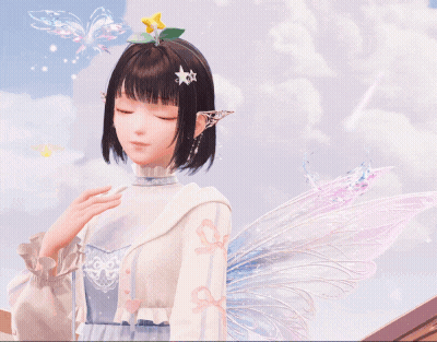 Girl With Fairy Wings And Flower GIF