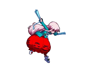 Girl With Fan In Red Skirt Sticker